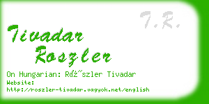 tivadar roszler business card